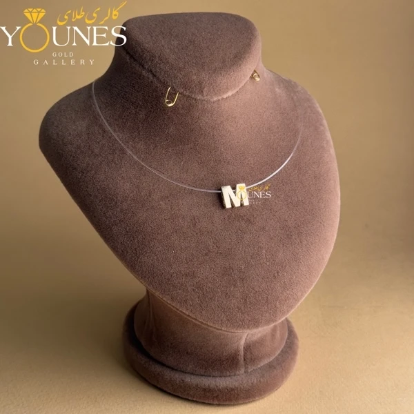 آویز حرف M طلا